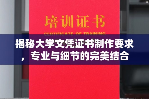 麻豆揭秘大学文凭证书制作要求，专业与细节的完美结合
