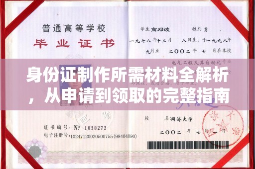 麻豆身份证制作所需材料全解析，从申请到领取的完整指南